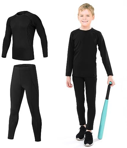TBoonor Ropa Térmica Infantil para Deportes - Conjunto Térmico Transpirable para Niños y Niñas, Ideal para Esquí y Fútbol
