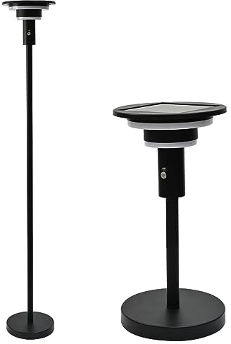 Shinelan Solar Floor Lamp for Patio Waterproof IP44,Outdoor USB Rechargeable Cordless Floor Lamp with 3 Modes,Height Adjustable,Warm White 3000k Standing Solar Lights for Deck, Porch, Camping