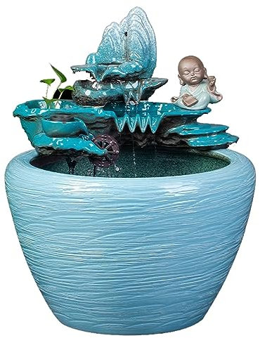 Aquarium Großes Aquarium aus Keramik mit fließendem Wasser, Balkon, Landschaftsbau, Wasserzirkulation, Aquarium, Büro, Wohnzimmer, Aquarium, Bodentank Kleines Aquarium (Size : 63cm)