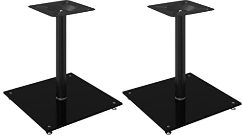 Tidyard Lautsprecherständer Lautsprecher-Ständer 2 STK.Boxenständer Audiozubehör Lautsprecherzubehör 40 x 40 x 46 cm (L x B x H) 1 Säule,Maximale Belastbarkeit (pro Stück):100 kg Aluminium,Hartglas