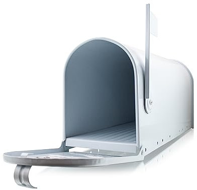 BITUXX Design US Mailbox Amerikanischer Briefkasten Standbriefkasten Wandbriefkasten Letterbox (Weiß)