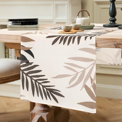 Runner da tavolo moderno, decorazione per banchetti, cassettiere, soggiorno, 33 x 183 cm, colore marrone scuro