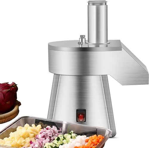 XARONF Cortadora de Verduras eléctrica de 200 W, procesador de Alimentos Cortador de Acero Inoxidable, trituradora trituradora de Verduras Comercial multifunción, for Cebolla, Patata y Zanahoria