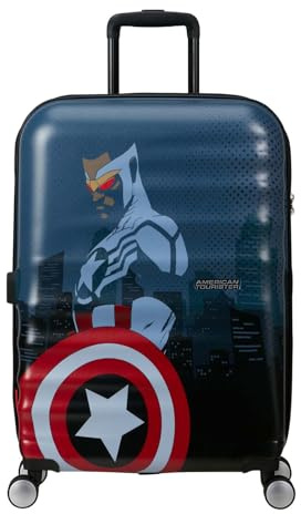 American Tourister Marvel Legends FL - Spinner M Koffer, 67 cm, 64 L, Mehrfarbig (Captain America City)