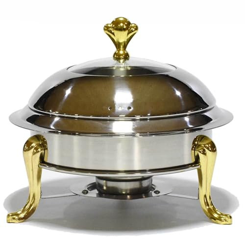 Juego de calientaplatos para bufé, juego de calientaplatos redondos para bufé, juegos de calientaplatos y calentadores de comida para bufé de acero inoxidable para fiestas, reuniones y bodas, A-28 c