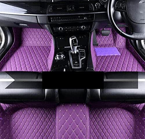 DZSFDGDDFGD Autoteppich Fußmatten Für Q7 4M MK2 2016~2022 7-Sitzer-Automatten Komplettset Auto-Fußmatte Luxus-Lederteppich Anti-Schmutz-Pad(RHD Purple)