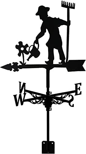 XINYUNFEI Wetterhahn Metall für Garten Retro Metall Weathervane Haus Windschaufel Outdoor Dach Wind Messwerkzeug Dekor Wetter Vane Yard Indiing Windrichtung