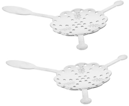 ABOOFAN 2piezas Cucharillas De Para Bar Gotero Inoxidable Cuchara Perforada Artículos De Coctelería Agitadores De Bar