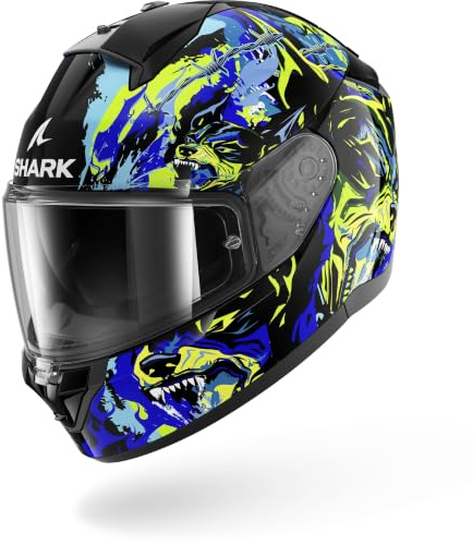 Shark, Integraler Motorradhelm RIDILL 2 RAGING BEAST Black Blue Green KBG, XL