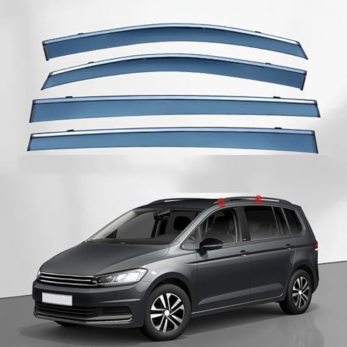 PAPEP Auto Windabweiser für VW Touran L MK2-5T 2016-2023+, Auto Seitenfenster Regenabweiser Luftabweiser Regenschutz Visier Abweiser Zubehör Autoteile