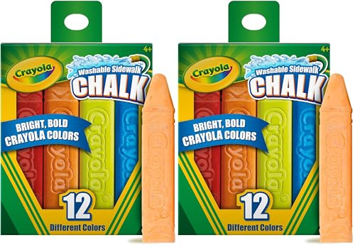 CRAYOLA Outdoor Chalk - Assorted Colours (Pack of 24) | Perfect for Drawing on the Pavement or Patio - Easily Washes Away with Water! | For Ages 4+