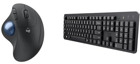 Logitech ERGO M575S Wireless & Trust Ody II Silent Wireless Keyboard,