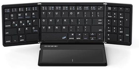 zuousxbs Teclado Inalámbrico Teclado Plegable Ergonómico con Panecillo Táctil Y Numpad para Tabletas PC
