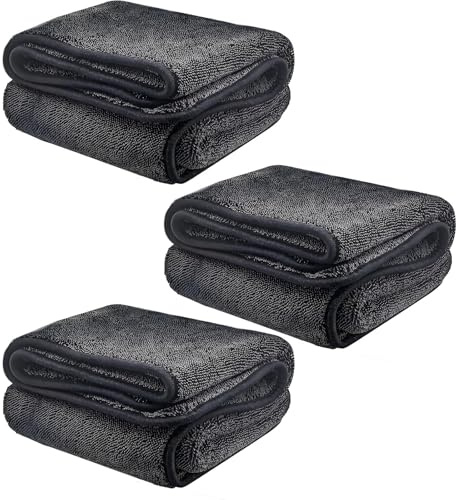 Syylqyr 3 PCS Bathroom Cleaning Cloths, Bathroom Drying Cloth Microfibre Cloth, for Glass Cleaning Cloth for Kitchen Car Glass Window and Bathroom Neat (40 X 40cm)