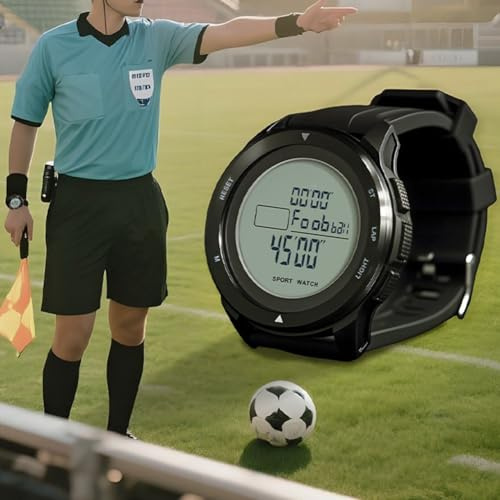Digitale Fußball-Schiedsrichteruhr, Multifunktionaler Sport Schiedsrichter Stoppuhr, Fußballspiel-Timer Für Trainer, 100 Runden Speicher Leuchtende Stoppuhr Für Basketball, Laufen, Schwimmen