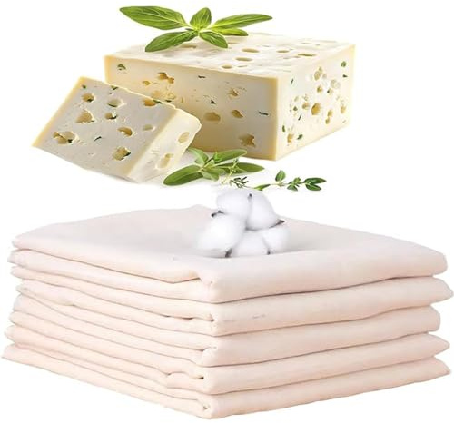6 PCS Cheese Cloths 50x50 CM, Reusable and Washable Cheesecloths for Straining,100% Unbleached Pure Cotton Lint Free, Ultra-Fine Cheese Cloth for Baking & Juicing