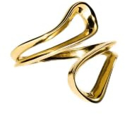 Purelei Journey Ring – Offener, größenverstellbarer Designring – Edelstahl 14K/18K vergoldet – Modernes Statement-Piece – Größen S/M & M/L – Wasserfest (Gold, S-M)