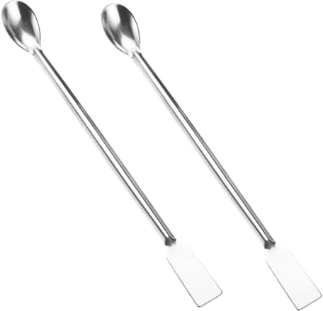 2 cucharas de laboratorio de mango largo, microcucharas para manipulación de aditivos de grafito, muestreo de laboratorio y aplicaciones industriales