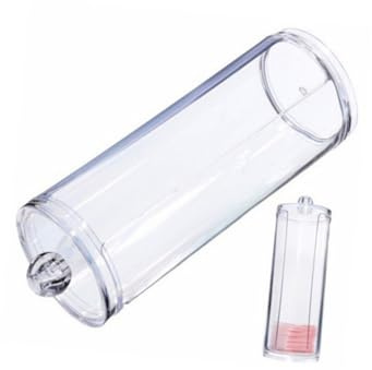 Organisateur Couvercle Blanc Rond en Plastique de Maquillage | Cosmétiques et Boules de Coton, Nettoyage Facile, Retrait Simple des Disques, Usage Salle de Bain ou Chambre