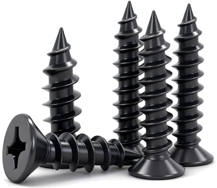 BACSHBY 20 Pcs M4x30mm Black Stainless Steel Wood Screws, Flat Head Self Tapping Screws Countersunk Sheet Metal Fasteners Screw for Furniture, Woodworking, DIY and Model Fixing