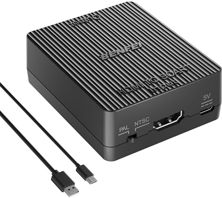 BENFEI HDMI till SCART Adapter, 1080p HDMI till SCART CVBS Composite AV-konverterare, PAL/NTSC, för TV Stick, Roku, Chromecast, TV, PC, bärbar dator, PS5/PS4/PS3/Xbox, Blu-ray-spelare, HDTV