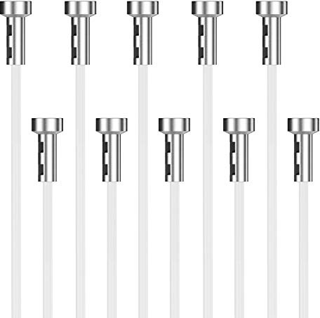 hang-it 10 Perlonseile 1,5mm Ø mit Premium Rund Gleiter Länge 1,50m - doppelte Verpressung - für Galerieschienen - Bilderschienen