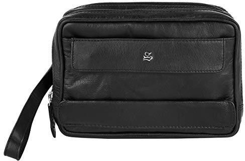 Szuna Handgelenktasche Echt Leder Herren | schwarz | 017318