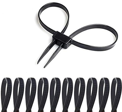 Herramienta Gadget 10 piezas doble bloqueo Nylon Cable Ties Zip autoblocante Ties correas de plástico, esposas desechables de sujeción | de resistencia: 200lbs | longitud: 27 1/2 