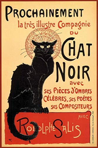 Le Chat Noir Poster The Black Cat Vintage Advertising Posters Deco French Nouveau 1920 Prints Cool Wall Art Print Poster 24x36