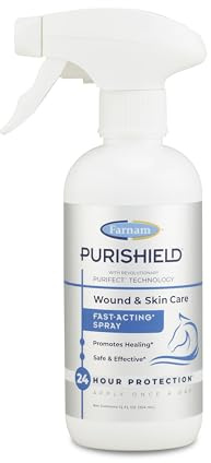 Farnam Purishield Horse Wound Care Fast-Acting Spray for Horses, Dogs, Cats & Livestock, 24-Hour Protection*, Cleans, Treats and Promotes Healing*