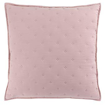 Douceur d'Intérieur Suave Interior, Funda de cojín (40 x 40 cm) Mellow Chic Rosa/Blanco, Microfibra Bicolor