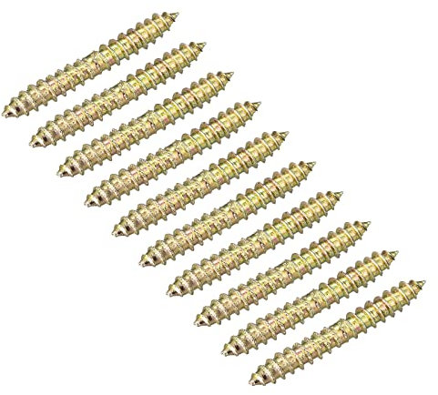Sourcing Map 4x18mm Hanger Bolts, 12pcs Double Ended Self-Tapping Thread Dowel Screws for Wood Connecting