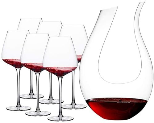 Habiba Weingläser Weingläser Tasse mit langem Stiel Kristall Rotweingläser Mundgeblasen Premium Modern Kelch Perfekte Idee für Weinliebhaber Sauber