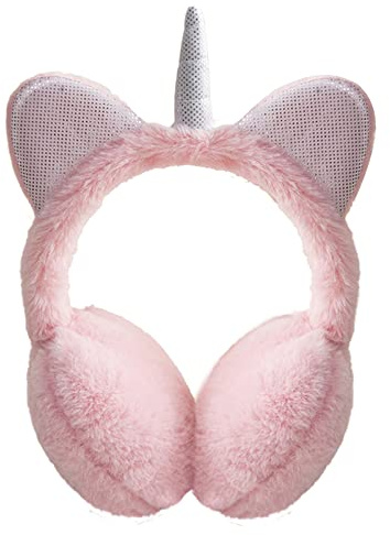 Ear Muffs Kids Winter Girls Earmuffs Cute Unicorn Cat Fluffy Ear Warmer Childrens Plush Thermal Furry Ear Covers Windproof Soft Headband Outdoor Sports Faux Fur Ski Cycling Headwear, (Pink Unicorn)
