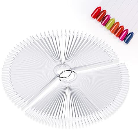100 Stück Nail Art Tips Ring Stick,Nagelspitzen Nagel Display Transparente Nägel kunstspitzen Sticks,Nagelkunst Praxis für Nagelstudio und Anfänger Display DIY Nail Art Tips