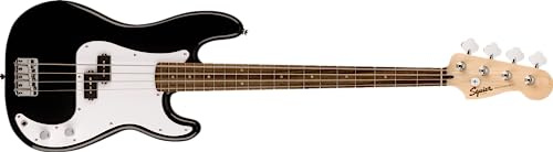 Squier by Fender Sonic Precision Bajo Eléctrico, Diapasón de Laurel, Golpeador Blanco, Negro