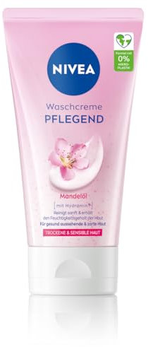 NIVEA Crema detergente nutriente con olio di mandorle, detergente delicato per pelle secca e sensibile, detergente extra delicato per viso, crema detergente nutriente (150 ml)