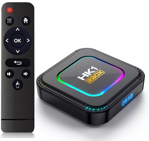 CHROX Android 13.0 TV Box, HK1 RBOX K8 Smart TV Box 4GB 128GB, RK3528 Chip Support 2.4G/5.8G Wifi6 10M/100M Ethernet LAN Bluetooth 5.0 3D/8K Set Top TV Box,4gb+64gb