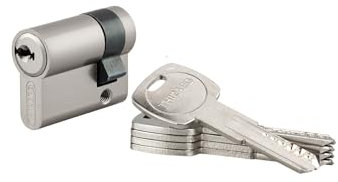 Mezzo cilindro europeo 30X10mm Trafic 6, nichel, antiperforazione, antirottura, 5 chiavi piatte reversibili- THIRARD