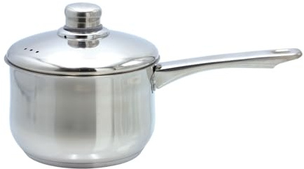 Buckingham Deep Saucepan with Premium Stainless Steel Lid Multipurpose Cooking Pot Suitable All Heat Sources Including Induction 18 Cm 2.8 litres