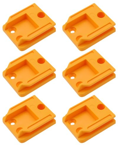 Create idea Lot de 6 porte-outils muraux en plastique à trois trous pour rangement d'outils de batterie compatibles avec Dewalt 20 V 18 V 12 V Outil de perçage électrique (jaune)