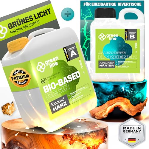 epoxid1® Epoxidharz mit Härter Green Line Allrounder 3,15kg | glasklar & blasenfrei | ideal zum Basteln & Gießen von Resin Art | Kunstharz Set für Anfänger & Profis