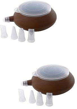 Amosfun 2pcs Macaron Silicone Pastry Cake Decorations Edible Shells Piping Set Baking Decorating Pen Nozzles Set Craft Moulds for Cakes