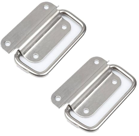 2 Pcs Stainless Steel Drop Ring Pull Handle - Spring Loaded Box Handle for Toolbox Storage Boxes