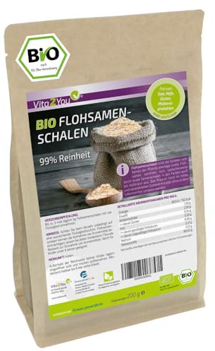 BIO Flohsamenschalen 200g - 99% Reinheit - Zippbeutel - Höchste Reinheit - 100% aus Bio-Anabu - indische Flohsamenschalen - Premium Qualität