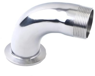 Pipe Fittings 3/8 1/2 3/4 1 1.2 1.5 2 Male Thread 304 Stainless Steel Sanitary Ferrule Elbow Pipe Fitting Clamp(1/2)
