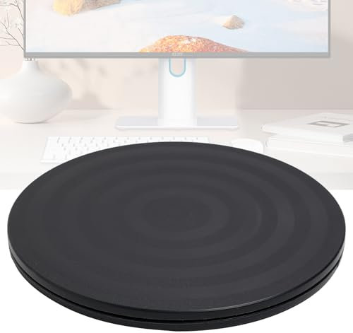Drehscheibe Drehbarer Universal Drehteller Rund 360 Grad Drehplattform Drehplatte,Schwerlast 15 KG, Rotierender Plattenteller für Torten, TV, Elektronik und Sammlerstücke, rutschfest, Schwarz