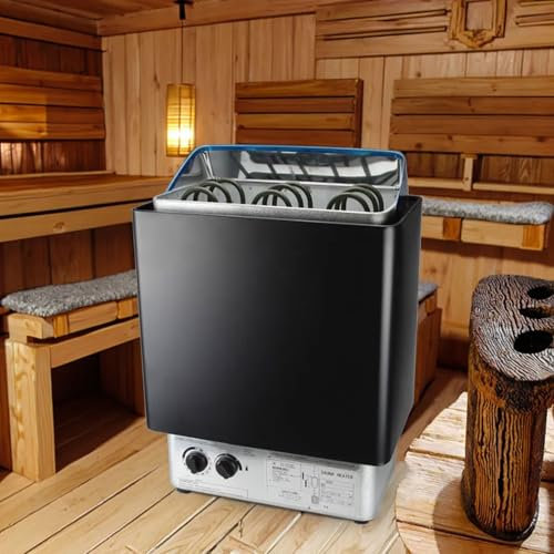 BDJSN Poêle De Sauna Électrique en Acier Inoxydable 220 V avec Minuterie De 180 Minutes Et Température Réglable De 0 À 110 ℃, pour Maison, Hôtel, Spa, Douche