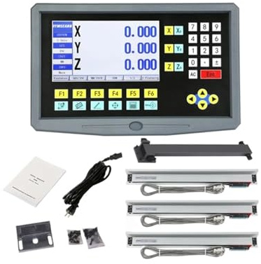 RUNZTXZH Milling Lathe HS800-3 Multilingual 3 Axis LCD DRO Digital Readout And 3 Pieces High Precision 50-1000mm 5um Linear Scale Encoder(0.001mm complete kit)