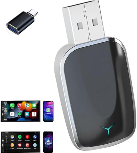 DAJASD Adattatore CarPlay Wireless, 2 in 1 Adattatore Wireless per Carplay e Android Auto, Convertire Wired Android, Compatibile con iOS 10